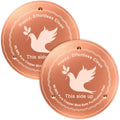 Yeomi 2-Pack Bird Bath Copper Disk, 99.99% Pure Copper Water Purification Plate with Triple-Point Support, 4 Inch 0.6mm Thick Chemical-Free Natural Cleaner Copper Bird Bath for Outside, All-Season Use - color: 2pack