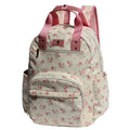 Diaper Bag Backpack Corduroy Multifunction Baby Fashion Travel Pack office Laptop Bag - color: White Pink Flower