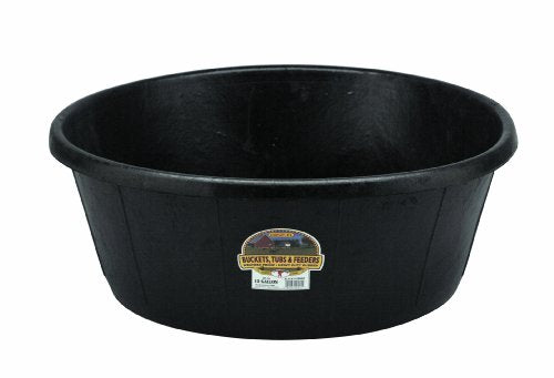 Little Giant® Heavy Duty Rubber Tub | Durable Rubber Feed Pan | Indoor & Outdoor Use | Rubber Feed Bucket | 15 Gallons - size: 15 Gallons