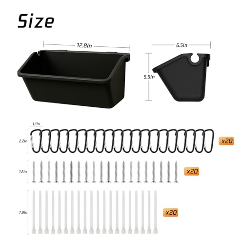 10-Pack 5 Qt Hanging Goat Feeders and Mineral Troughs for Fences | Thick plastic with mounting clips, zip ties and screws; for grain, grit and minerals; suitable for sheep, ducks and chickens - color: 10 Packs