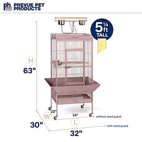 Prevue Pet Products Playtop Bird Cage - Medium Cage with Wheels for Parrots, Conures, Cockatiels, & Similarly Sized Birds, with Rolling Stand and Seed Guard - Blush Finish | Medium Cage with Wheels for Parrots, Conures, Cockatiels, & Similarly Sized Birds