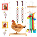 Soulchen 6 Pieces Chicken Toys for Coop Chicken Wind Chime Enrichment Toys Kits Chick Mirror with Bells Swing Hanging Chick Beak Grinding Calcium Stone for Coop Hens Chicks Poultry Birds Parrots - style: Chick Beak Grinding Calcium Stone