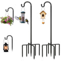 2 Pack 76 Inch Adjustable Metal Shepherd Hooks for Bird Feeder Outdoor | Heavy Duty Bird Feeder Hanger with 7 Prongs Base, for Hanging Lantern, Hummingbird Feeder, Lightweight Plant, Wind Chime - size: 2Pack 76 Inch