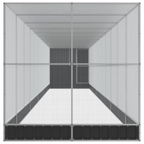 Aviary Cage with Extension and Lockable Door, Steel Large Bird Cage, Aviary Spacious and Versatile Cage for Small Size Birds Parrots Parakeet Cockatiel Flight Bird, 489.8"x79.9"x85",-266 - size: 489.8"x79.9"x85"