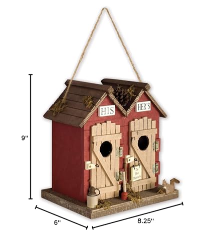 Sunset Vista Designs Welcome to The Woods Decorative Birdhouse, His & Hers - color: His & Hers