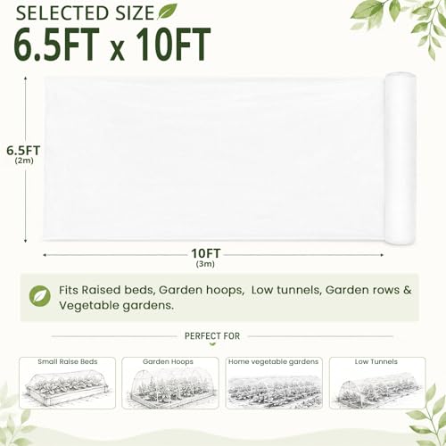6.5Ft x 10Ft Garden Netting, Fine Mesh Insect Netting for Plant Protection, Mosquito Bug Bird Barrier Mesh Cover for Vegetables Fruits Flowers Raised Beds - size: 6.5Ft x 10Ft