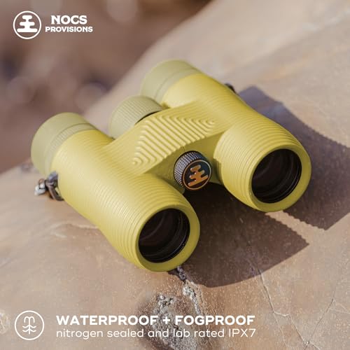 Nocs Provisions Field Issue Compact 8x32 Waterproof Binoculars Shockproof | Fogproof, 8X Magnification, Bak4 Prism, Multi-Coated Lenses for Adults & Kids, Bird Watching, Hunting & Wildlife Viewing - color: Banana Slug Yellow, size: 8x32