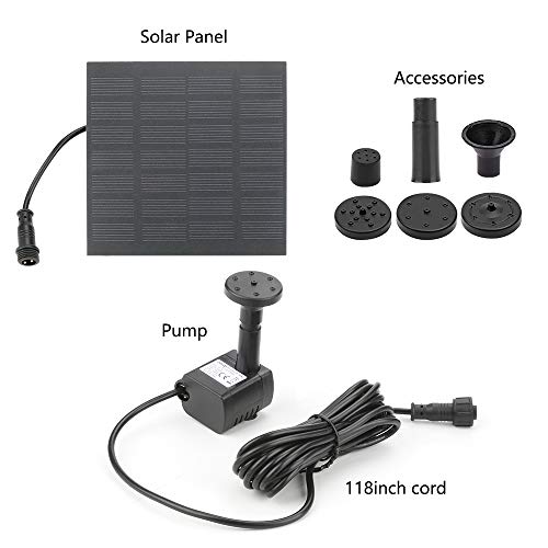 Solar Fountain Pump for Birdbath, 1.8W Free Standing Solar Water Fountain, Solar Powered Water Pump Kit for Bird Bath,Small Pond,Garden and Lawn