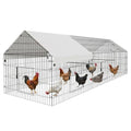 NUGRIART Metal Chicken & Duck Coop with Run – 130”x40”x40 Waterproof Poultry Cage, Portable Chicken Run, Ideal for Chicks, Hens & Ducks - size: 123.0"L x 38.0"W x 34.0"H