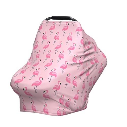 Flamingo Baby Stuff Car Seat Cover for Baby,Mom Nursing Breastfeeding Covers,Multi-Use Car Seat Canopy Carrier Cover,Stroller Cover Newborn Shower Gift for Boys Girls - color: Flamingo