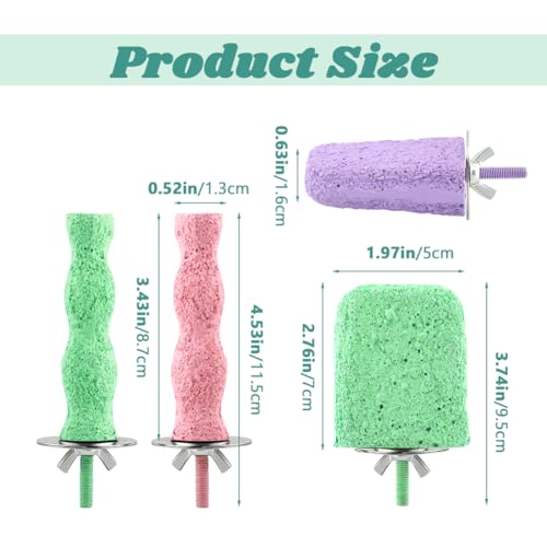 4 PCS Bird Beak Grinding Stone Perch Platform for Parrots | Grinding Stone Perch Set Helps Support Natural Beak And Claw Wear For Budgies, Parakeets, Cockatiels, And Conures.