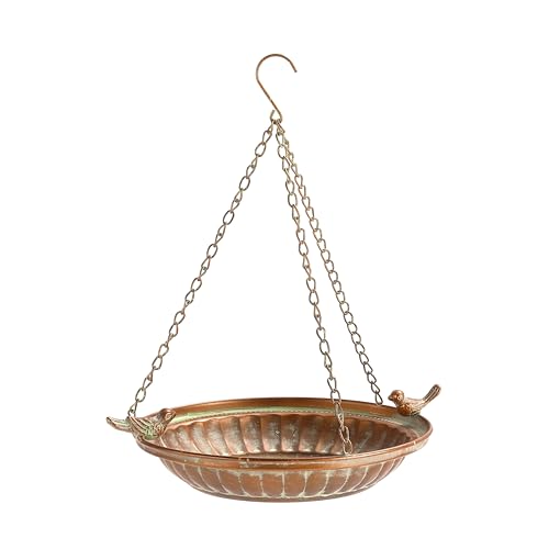 16" Hanging Bird Bath for Outdoors, Metal Bird Bath Bowl | sutible for Garden, Backyard, Patio Decoration