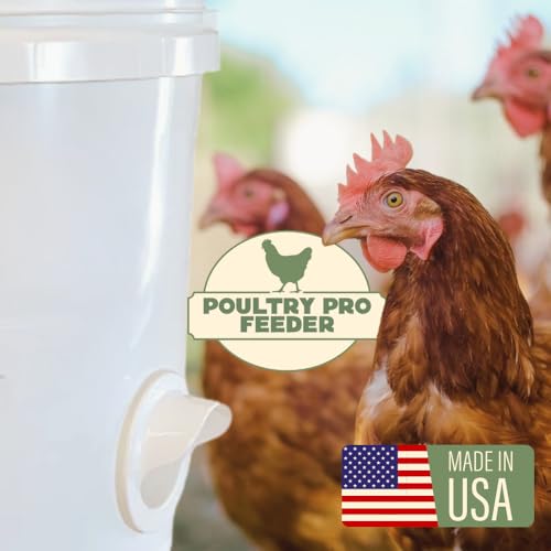 Poultry Pro DIY Chicken Feeder Kit, Poultry Feed, Weatherproof, 1 Port | As Seen on Shark Tank, Single Port, Gravity Fed Chicken Feeder, for Buckets, Bins & Troughs (Bucket & Hole Saw Not Included) - style: Original Feeder 1 Pack