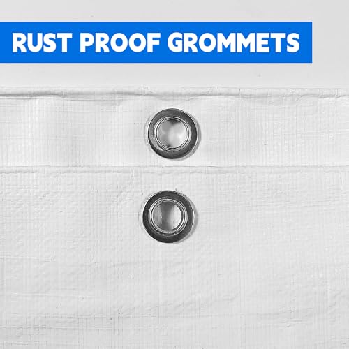 5x7ft (4p) 12mil Waterproof Tarp Heavy Duty UV Resistant White - color: White, size: 5x7(4p)
