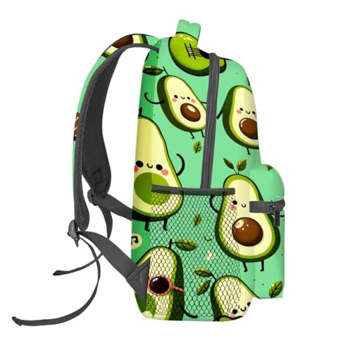 Playful Avocado Backpack,Fun Dancing Avocados Polyester Backpacks,Lightweight Double Shoulder Back Pack for Adults,Music Theme Green Bookbag,School Bag Gifts,Casual Travel Daypack Book Packs - color: Avocado