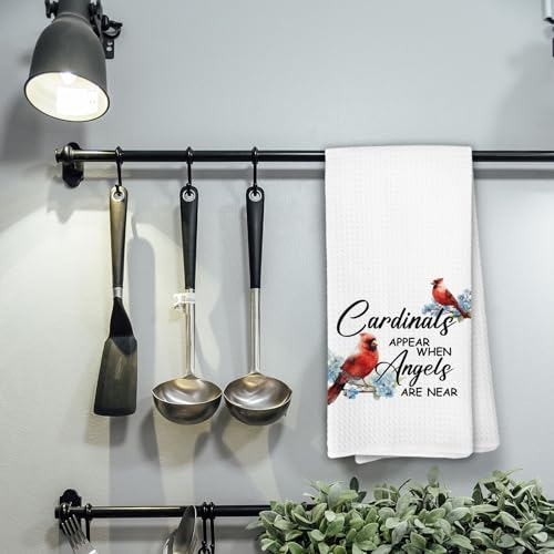 Cardinal Gifts Kitchen Towel, Cardinal Decor, Cardinals Appear When Angels are Near, Memorial Sympathy Cardinals Hand Towels for Bathroom Kitchen Home & - color: Color-18