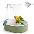 Automatic Bird Bath Shower, Adjustable Shower for Pet Birds | 12.44" x 9.8", Wooden Perch, Portable, for Cockatiel Budgie Conure Indoor Cage