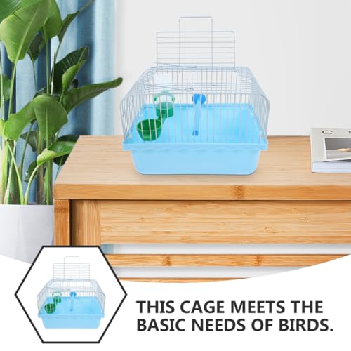 BESPORTBLE Portable Bird Carrier Travel Cage Bird Travel Cage with Perch Food Box and Waterer Spacious for Parrots Lovebirds and Small Birds 9.29 X 6.57 X 6.29 in - color: Blue