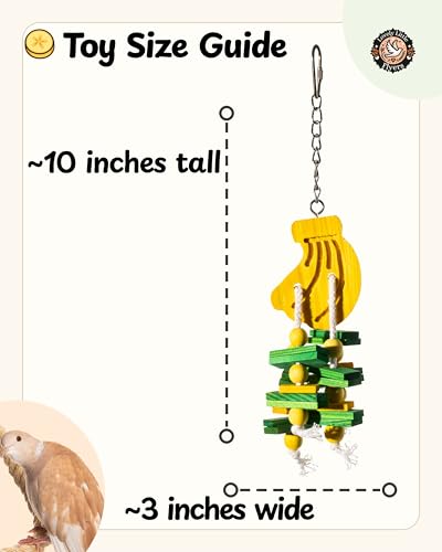 Bird Toys Parrot Toys, Fruit Foraging Shredder Hanging Chew Toy, Wood Bird Cage Accessories for Parakeets, Cockatiels, Lovebirds, Budgies, Parrotlets (Yellow Banana) - color: Yellow Banana