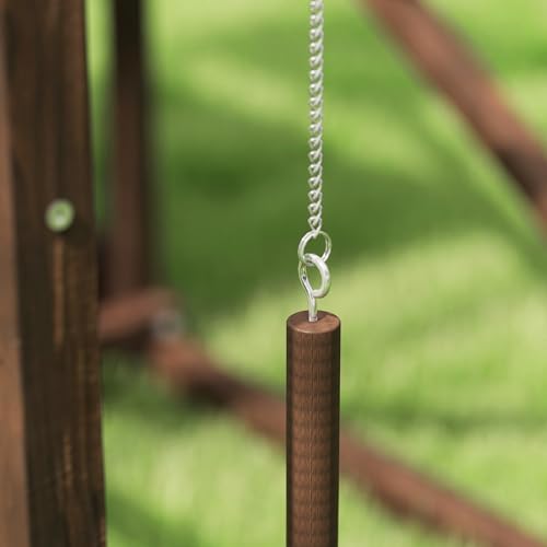 PawHut Wooden Chicken Coop Perches with Swing, Roosting Bars, Activity Play Set, Chicken Coop Accessory Toys for Coop, Coffee | Activity Play Set, Accessory Toys, Chicken Playground