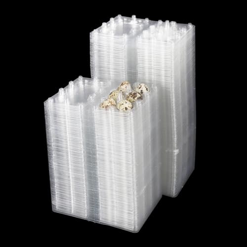 300 Pack Quail Egg Cartons, Clear Plastic Quail Egg Trays, Holds up to 6 Quail Eggs Securely - Your Ultimate Small Eggs Carton Holders for Bulk Storage and Display - size: 300 Pack Quail Egg Cartons 6 Grids
