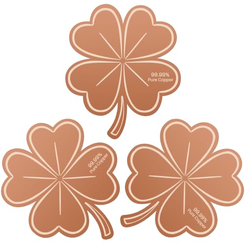 3Pcs LuckyClover Bird Bath Copper Purification Disk | 99.99% Pure Copper Bird Bath Discs 0.6mm Reinforced,Natural Physical Cleaner for Outdoor Birdbaths, Fountains & Bowls - size: 3Pcs Lucky Clover