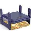 Chick Brooder Heating Plate with Adjustable Temperature, 12"x12" Chicken Brooder Heater for Baby Chicks, Ducklings, Safer Alternative to Heat Lamps, Adjustable Height, 65W Brooder Plate(Blue) - size: 12"x12"