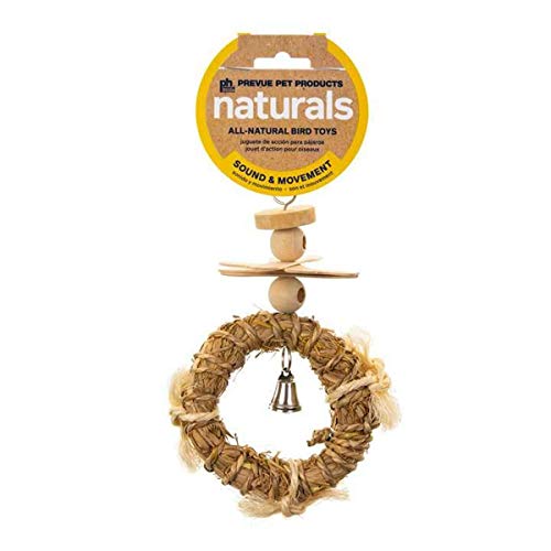 Pervue Pet Products Naturals Sound & Movement Crown Bird Toy 62674 | Ideal for Small to Medium Birds, Hanging Cage Accessories with Bell & Beads for Engaging Play