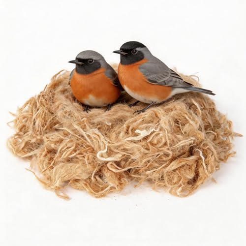 Natural Bird Nesting Materials, 4 Kinds Mixed Fibers (Jute, Hemp, Cotton, Grass), Professional Ratio Safe Nesting Pads for Budgies, Parrots, Finches, Canaries & Other Small Birds (100g/3.5oz) - style: 100g Natural Bird Nesting Materials