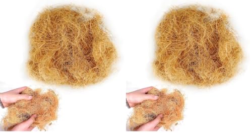 Long Coconut Husk Fiber Mulch Silk for Orchids Clean Coconut Shell Moss Covering 0.66 Pounds (Pack of 2) - size: 300 grams/0.66 pounds (Pack of 2)