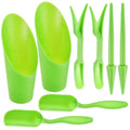 Potting Soil Scoop for Indoor Plants, Garden Tiny Plant Shovel Hand Tools Transplanting Succulent Cultivation Digging Bonsai Soil Scoops Kits,Gree 8pcs(2Set), (Green) - color: Green