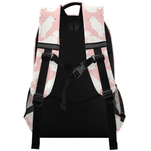 Kids Samoyed Dog Backpack for Boys Girls School Bags | Elementary Middle, Travel Daypack Lightweight Waterproof with Reflective Strip - color: Cute Samoyed Dog