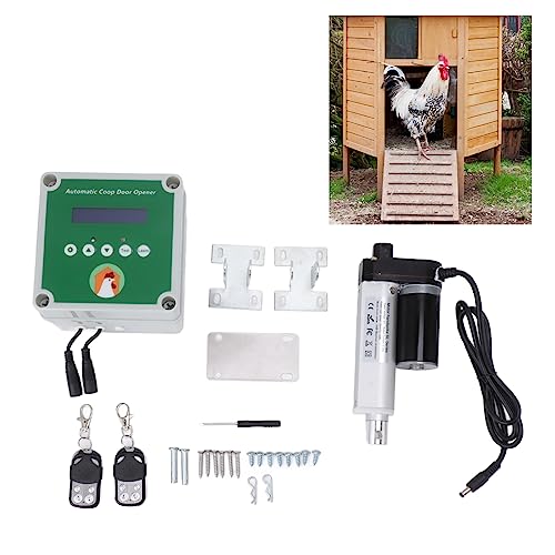 Linear Actuators for Automatic Chicken Coop Opener DIY with Timer, Electric Aviary Door Motor Kit with Programmable Remote Control with Light Sensor (Plug