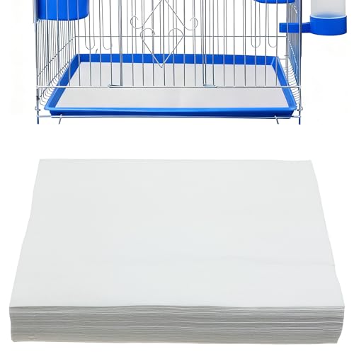100 Sheets Bird Cage Liner Papers, Disposable Bird Cage Paper Liners, Cuttable Pet Animal Cages Cushion, Precut Absorbent Bird Paper for Bird Parrot Small Animal, 7.87 x 11.8’’ - size: 7.87''x 11.8''
