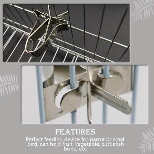ULTECHNOVO 6pcs Stainless Steel Multi-Function Food Clips Portable Bird Cage Fruit Vegetable Holders Easy to Carry and Store Household Use
