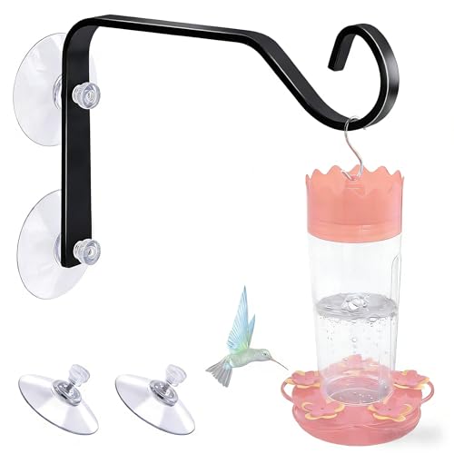 Heavy-Duty Window Suction Cup with Hanger, Window Mounted Wildlife, Hummingbird, Bird Feeders, Decorative Birdhouses, Wind Chimes & Plants, Strong Load-Bearing Hanging Hook (1)