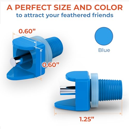 Lil'Clucker Horizontal Chicken Waterer Nipples, Pack of 15 Chicken Nipple Waterer with Drill Bits, Easy Install Automatic Chicken Waterer System, No Leak Chicken Water Feeder, Poultry Waterer - Blue - color: Blue