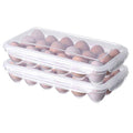 XBY-US 2 Pack Covered Egg Holders For Refrigerator, Plastic Storage Container/ Deviled Egg Tray Carrier with Lid Fits 18X2 Eggs(36 Eggs) - style: A-18 Egg-2 Pack