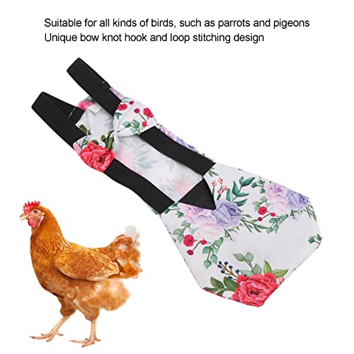 Pet Chicken Diapers,Chicken Goose Duck Loose Tight Belt Diapers Poop Pocket Diapers Peony Flower Pattern for Poultry Pet Used(M) - size: Medium