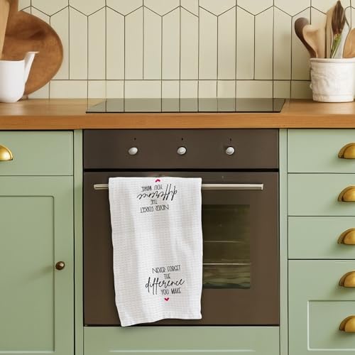 Never Forget The Difference You Make - 16 x 24 Inches Inspirational Kitchen Hand Dish Towels-Decorative Fast Drying Home Dishcloth-Party Decoration and Supplies-A06 - color: Never Forget the Difference You Make