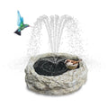 SAC SMARTEN ARTS Solar Fountain for Bird Bath with Solar Panel Resin Granite Rock Solar Water Fountain Pump for Bird Bath Outdoor Hummingbird Birdbath Fish Tank Pond with 5 Nozzles