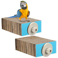 Skyygemm 2 Pieces Parrot Toy Bird Chew Cage Accessories Flat Perch Bird Paw Grinding Stand Parrot Cage Playground for Macaws, Small Parakeets, Conures, Budgies, Finches Conure Cockatiel(Small) - size: Small