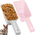 2 Cup Dog Food Scoop(2 Pack), Plastic Pet Food Scoop with Measuring Lines for Accurate Pet Food Portions,Dishwasher Safe (Grey and Pink) - color: Grey and Pink
