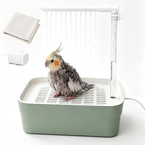 Parrot Bathtub Bird Automatic Bath Shower,Small Bird Shower Fountain Indoor Bathtub with Running Water, Contains USB and Pump,for Small Pet Birds, Cockatiel, Conure, Budgie, Lovebird(Small) - color: Small