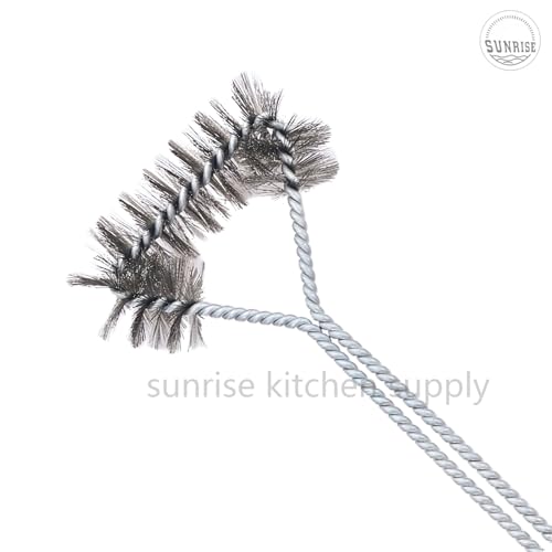SUNRISE Fryer Brush with Long Handle (Stainless Steel with Plastic Handle, Single Brush) - color: Stainless Steel With Plastic Handle, size: Single Brush