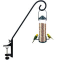 Heavy Duty Deck Hook,360 ° Rotating Design,Pole 15”Long Metal Deck Railing Hooks for Hanging Bird Feeders,Planters,Suet Baskets,Lanterns,Wind Chimes,Clamp Mounted,Only Deck Hook