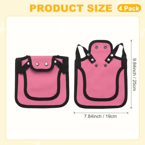 M METERXITY 4-Pack Chicken Saddle for Hens, 9.8 Inch Canvas Chicken Apron Back Protector with Adjustable Strap for Protecting Bird Back Feathers, Poultry Saver [Magenta] - color: Magenta