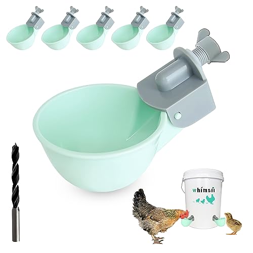 (6 Pack) Chicken Water Cups Feeder, Automatic Chicken Waterer, Anti-Leak System, Holds 50% More Water, Suitable for Chicks, Chicken, Duck, Quail, Turkey - size: 6