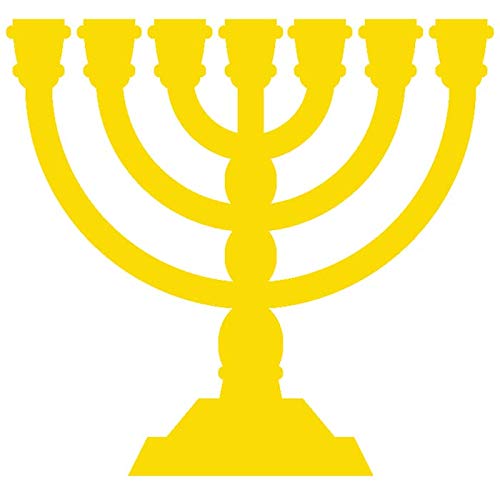Infusion Round Teacher Stamp, Holiday, 3/4'' Self-Inking Rubber Stamp - Menorah - Yellow Ink - color: Menorah