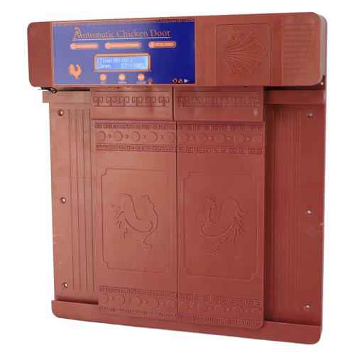 Automatic Chicken Coop Door Opener, Intelligent Double Open with Timer LED Display Solar Powered, with Anti Pinch Function, for Chickens Ducks Geese Poultry (Bronze) - color: Bronze
